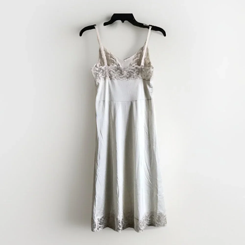 Vintage Palais Ivory Full Slip Dress Size‎ 34 Lace Lingerie